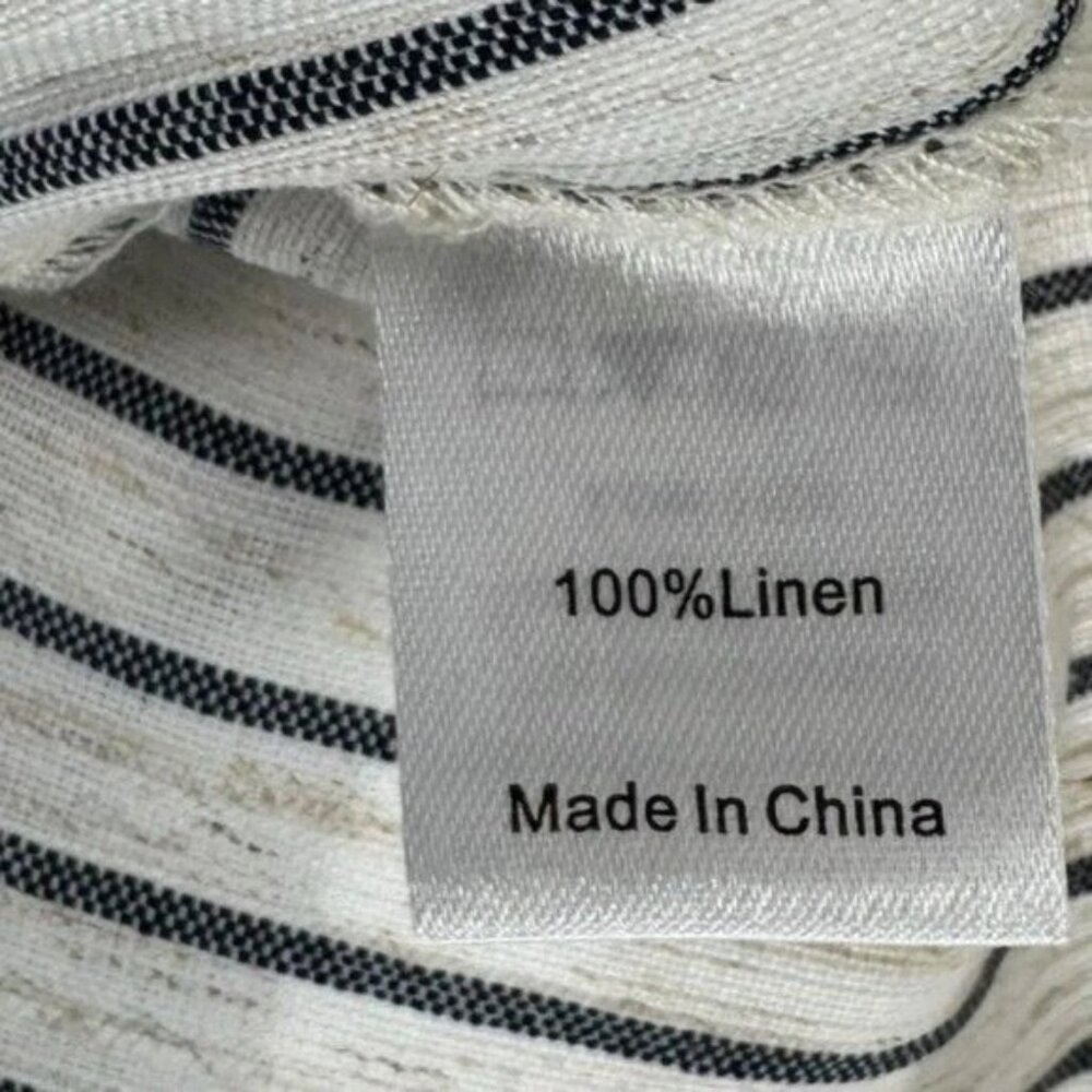 Tuckernuck NEW 100% Linen Stripe Edie Puff Sleeve Chic Cropped Blouse Top Sz XS - Picture 5 of 9